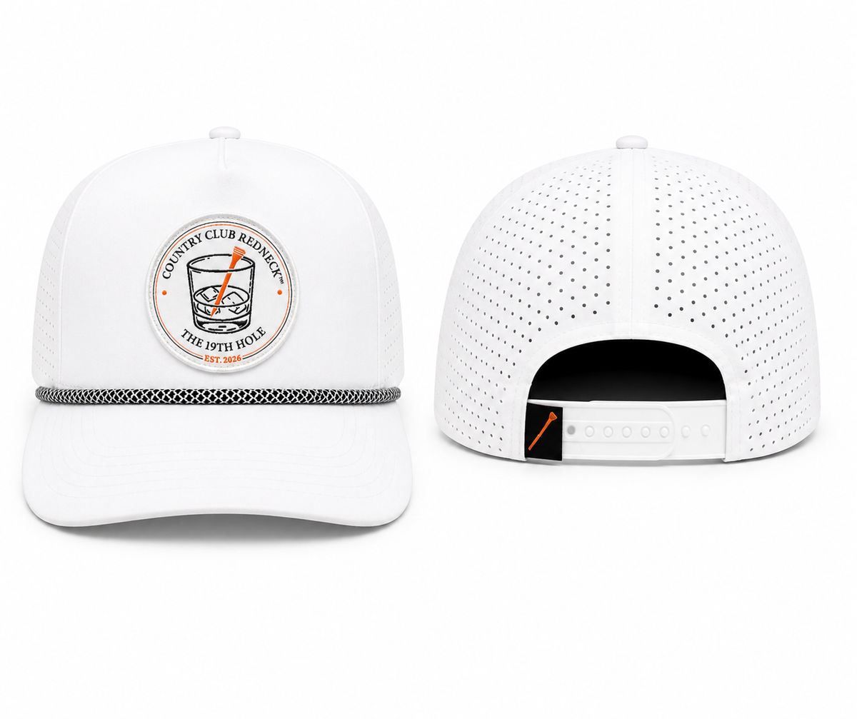 19th Hole Performance Hat White
