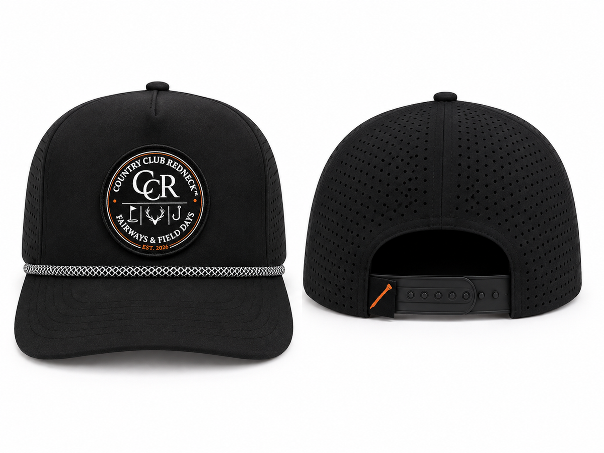Country Club Redneck Performance Hat Black